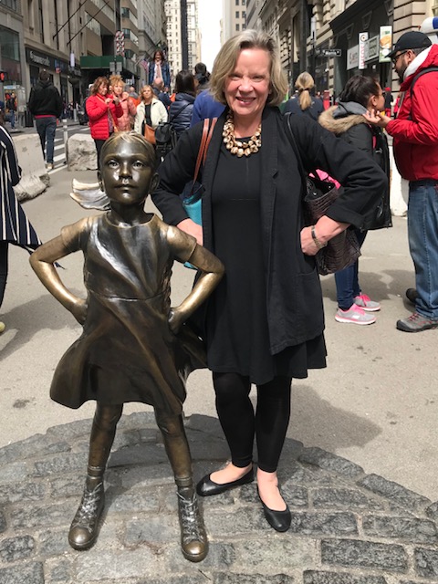 Donna with Wall Street's Fearless Girl